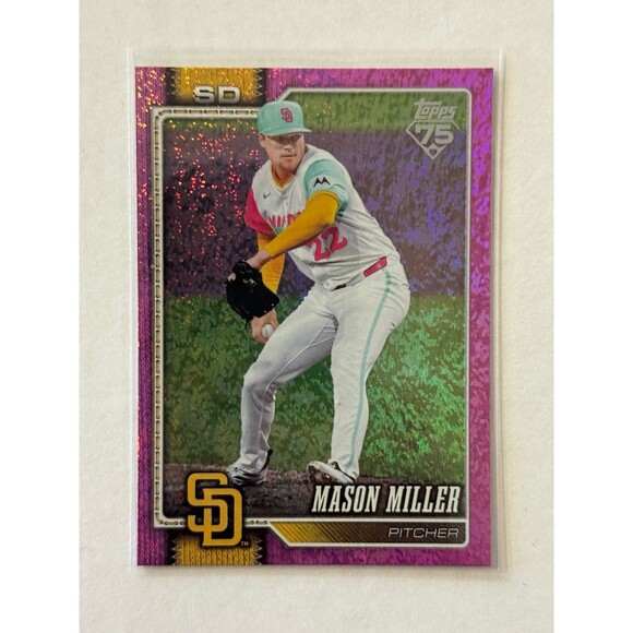 Topps Other - 2026 Topps Series 1 - Silver Crackleboard Holofoil Pink #179 Mason Miller A’s